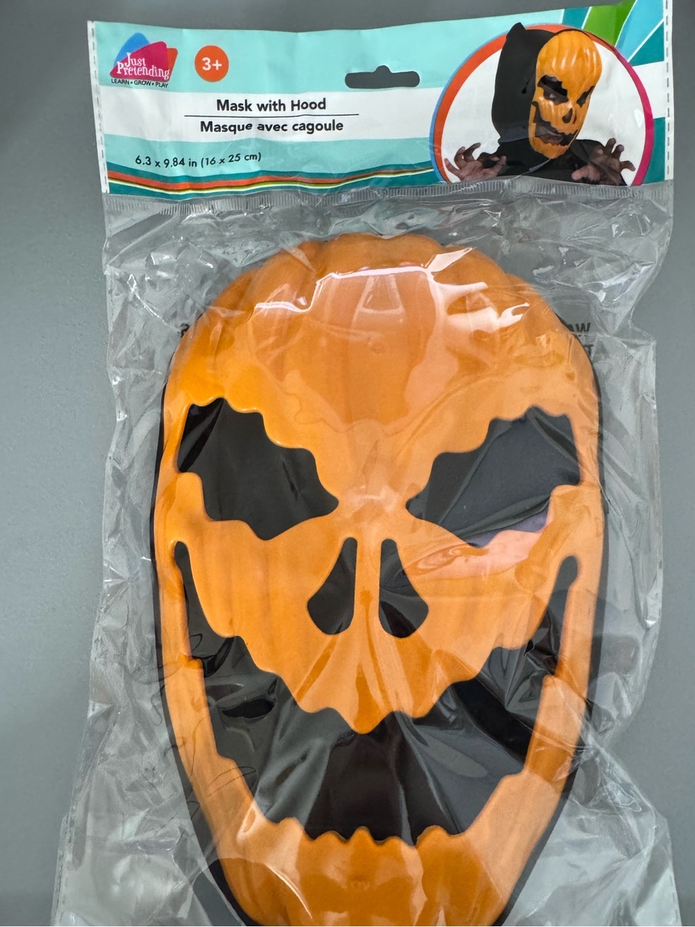 Orange Pumpkin Mask with Hood - Kids Halloween Costume